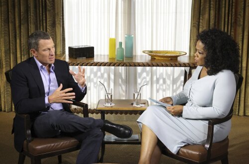 Lance Armstrong și Oprah (foto: reuters). Interviul va fi difuzat în două părți, sîmbătă și duminică, ora 4am.