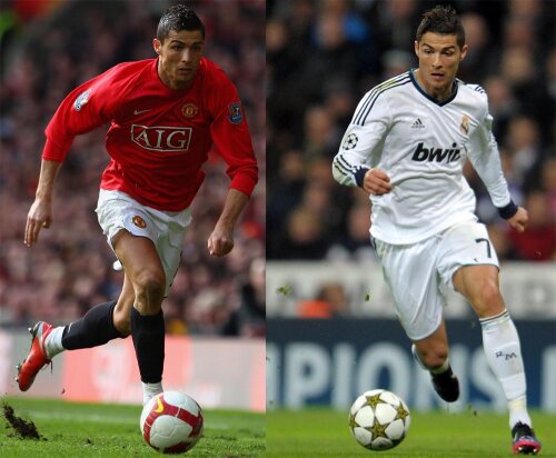 Ronaldo şi cele mai importante perioade din cariera sa: cea de la United şi cea de la Real.