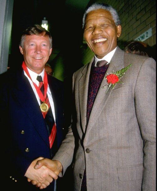 Ferguson alături de Nelson Mandela în 1993