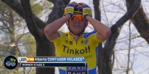 Alberto Contador pe linia de sosire, foto: captura eurosport