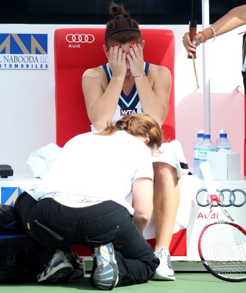 La Dubai, Simona Halep a avut probleme la tendon ahilian // Foto: Guliver/GettyImages