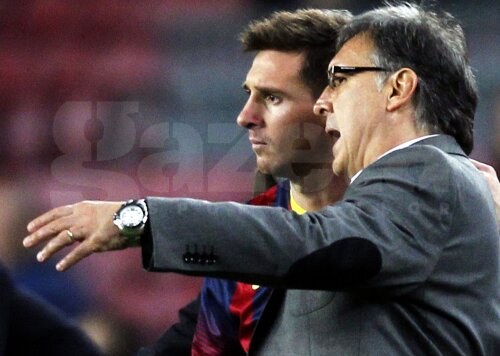 Lionel Messi și Tata Martino pe vremea cînd colaborau la Barcelona, foto: reuters