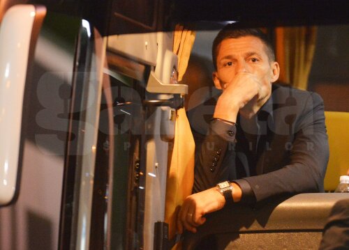 Costel Gâlcă în autocarul Stelei, imediat după dezastrul cu Ludogoreț, foto: GSP