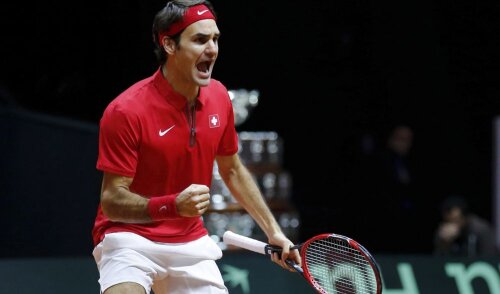 Roger Federer în tricoul Elveției la Cupa Davis, foto: reuters