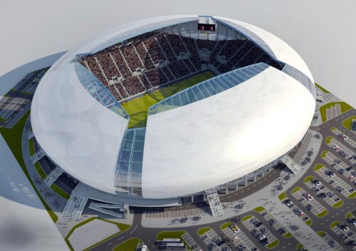 Macheta stadionului ce ar putea să fie construit începînd cu luna mai a anului viitor