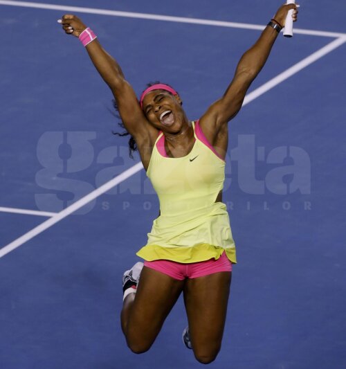 Serena Williams şi bucuria sa de la final