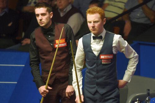 Mark Selby și Anthony McGill, foto: eveningtimes.co.uk