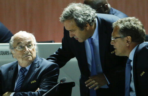 Tripleta sub acuzație: Blatter, Platini și Valcke. FIFA și UEFA împreună în afaceri necurate // Foto: Reuters