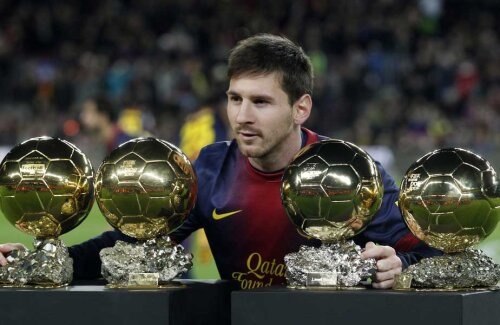 Messi și primele sale 4 Baloane de Aur // Foto: Reuters