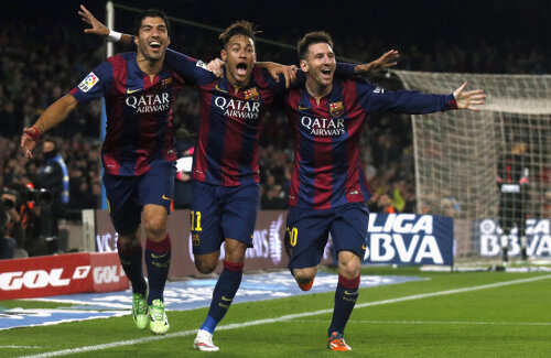 Suarez, Neymar și Messi, 3 golgeteri fericiți la Barcelona pe toate planurile: goluri, trofee și bani // Foto: Reuters
