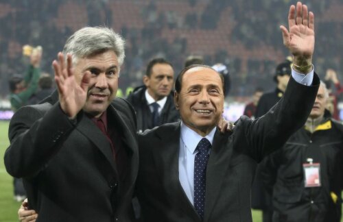 Ancelotti a fost cel mai longeviv și cel mai de succes antrenor al lui Berlusconi, 8 trofee în 8 ani, pe lîngă alte 9 ca jucător al rossonerilor