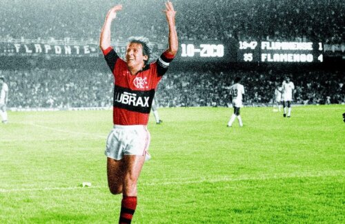 Zico, în perioada în care evolua la Flamengo
