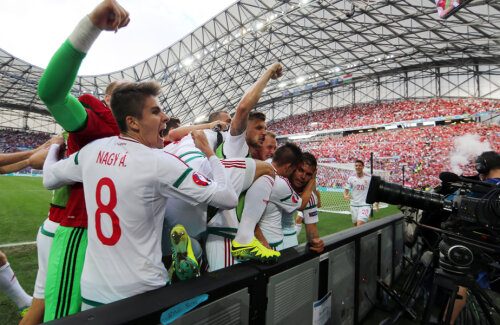 Inima maghiarilor bate pentru fani. După fiecare gol sărbătoresc împreună cu ei // FOTO Reuters