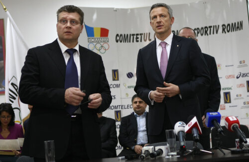 Nicu Vlad și Octavian Morariu în 2008, când al doilea era încă președinte al COSR // FOTO Cristi Preda
