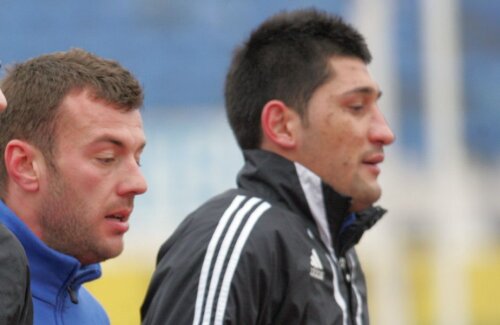 Dina și Fl. Costea, la un antrenament cu FC U Craiova din 2011