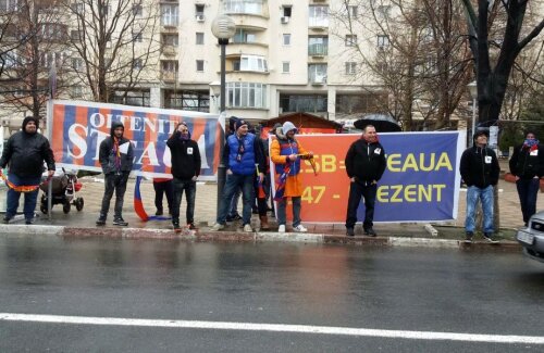 Imagine cu protestatarii steliști din Oltenița