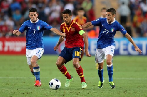 Fausto Rossi (numărul 21) în finala Campionatului European U21 din 2013 cu Spania // Foto: Guliver/GettyImages