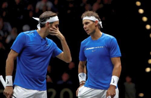 Nadal și Federer au fost coechipieri la Laver Cup, dar duminică se vor duela în cel de-al 38-lea meci direct //FOTO: Reuters