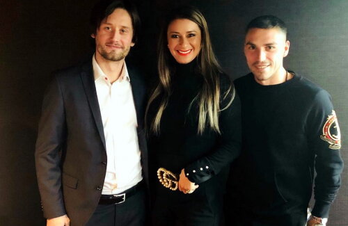 Anamaria Prodan alături de Tomas Rosicky şi Nicuşor Stanciu