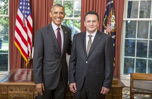 George Maior, în dreapta, alături de Barack Obama, fostul președinte SUA