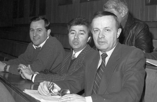 Imagine din 1988 de la alegerile FRF: Dumitru Graur, Ionel Stoica și Cristian Țopescu