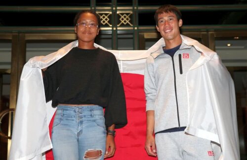 Naomi Osaka și Kei Nishikori, ambii semifinaliști la US Open // FOTO: Twitter IMG Tennis