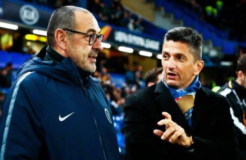 Răzvan Lucescu discută cu Maurizio Sarri, managerul lui Chelsea