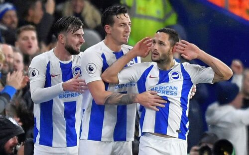 Florin Andone, după golul senzațional marcat pentru Brighton cu Crystal Palace, 3-1, foto: reuters