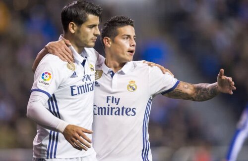 Morata, în stânga, alături de James Rodriguez // FOTO: Guliver/GettyImages