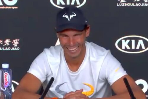 Rafael Nadal în timpul conferinței de presă