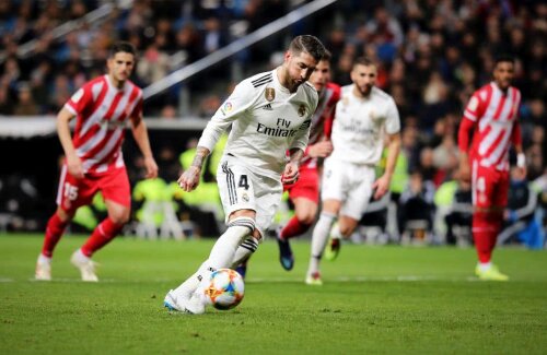 Sergio Ramos, marcând din penalty în Real Madrid - Girona 4-2 // FOTO: Guliver/Getty Images