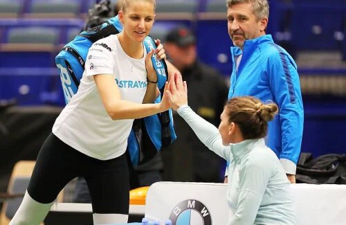 Karolina Pliskova și Simona Halep // FOTO: Pavel Lebeda