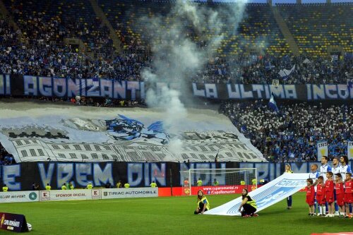 Suporterii lui CS U Craiova au afișat o scenografie spectaculoasă la finala Cupei României cu Hermannstadt din 2018, câștigată cu 2-0 // FOTO: Cristi Preda