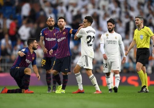 Reguilon, plin de tupeu în fața lui Messi, Suarez și Vidal, în derby-ul Real - Barcelona FOTO: Guliver/GettyImages