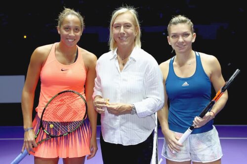 Halep (dreapta), împreună cu Navratilova și Madison Keys FOTO: Guliver/GettyImages