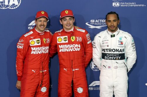 Charles Leclerc, alături de Sebastian Vettel și Lewis Hamilton // FOTO: Reuters