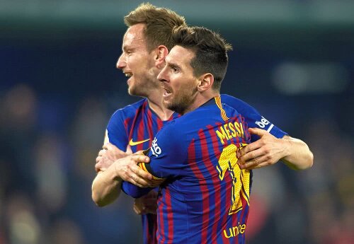 Lionel Messi și Ivan Rakitic, bucurie la gol, foto: Guliver/gettyimages