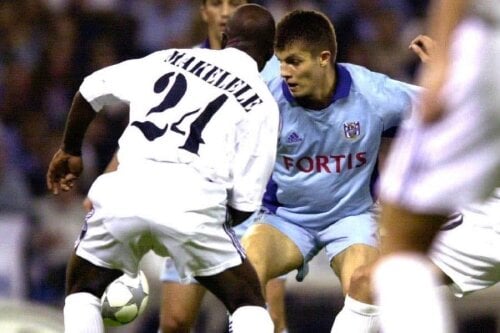 Alin Stoica, într-un meci Real Madrid - Anderlecht // FOTO: Guliver/Getty Images