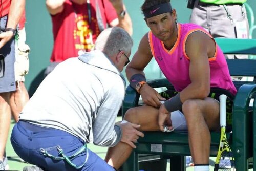 Rafael Nadal s-a accidentat la genunchiul drept la Indian Wells // FOTO: Reuters