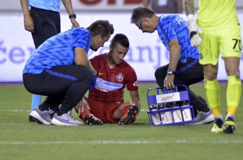 Momentul accidentării lui Momcilovici din meciul de la Split, cu Hajduk, disputat pe 9 august 2018