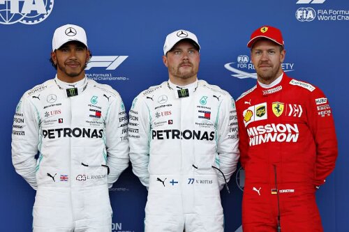 Lewis Hamilton, Valtteri Bottas și Sebastian Vettel // FOTO: Guliver/GettyImages
