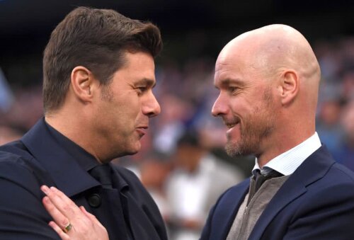 Erik Ten Hag, în drepta, alături de Mauricio Pochettino // FOTO: Guliver/GettyImages