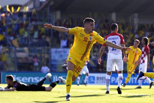 Ianis Hagi a înscris în victoria României U21 cu Croația U21, 4-1 // FOTO: Raed Krishan