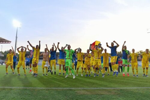 România U21 - bucurie, după meciul cu Anglia U21