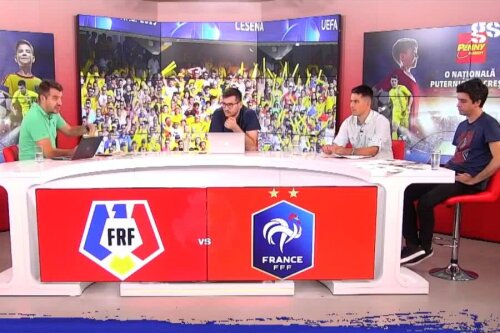 Jurnaliștii Theodor Jumătate, Bogdan Socol și Radu Buzăianu sunt invitații lui Costin Ștucan la emisiunea GSP Live, cu ocazia meciului Franța U21 - România U21