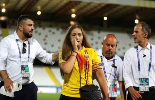 Iubita lui Cristi Manea, victima unor incidente violente în tribună la meciul cu Franța U21
