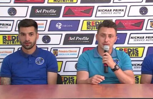 FOTO: Captură Telekom Sport // Paul Pîrvulescu și Ilie Poenaru, la conferința de presă