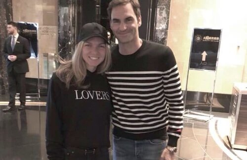 Simona Halep și Roger Federer