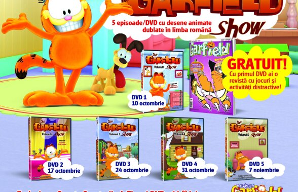 In fiecare zi de luni ai DVD-ul animat Garfield, exclusiv cu Gazeta!