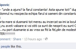 Sipovici îi răspunde lui Vivi: "Nu respectă Farul şi oamenii din Constanţa!"